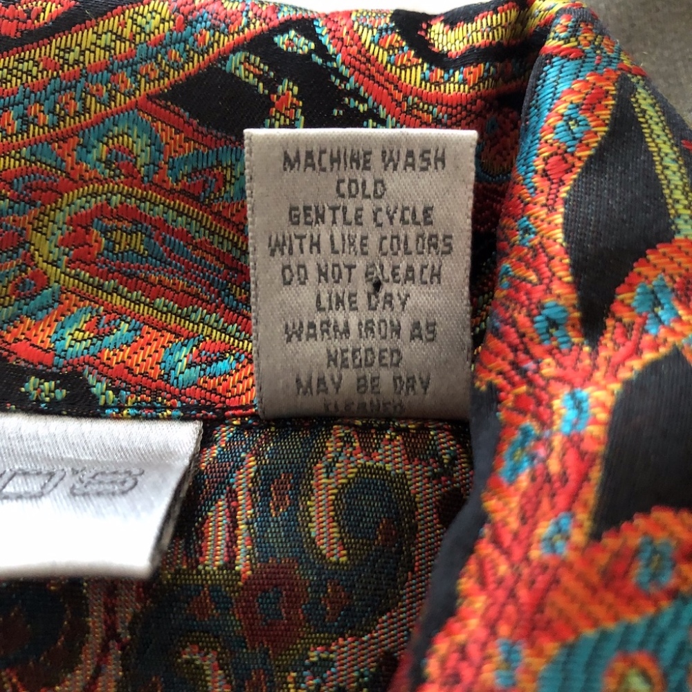 Chicos Blouse Button Abstract Multicolor Size 1 - Picture 4 of 5